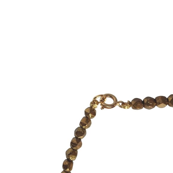 Vintage Gold and Bronze Faceted Bead Necklace - Picture 3 of 4